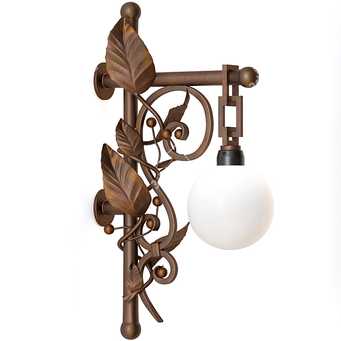 Elegant Forged Wall Sconce 3D model image 1