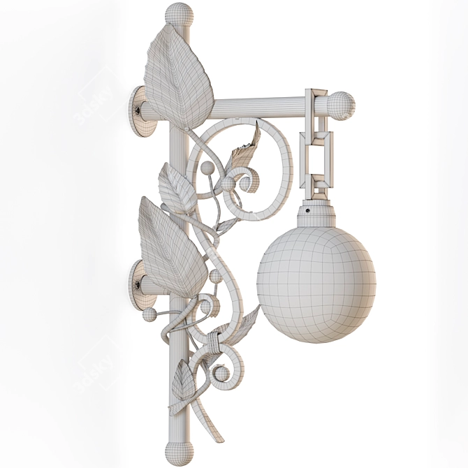 Elegant Forged Wall Sconce 3D model image 3