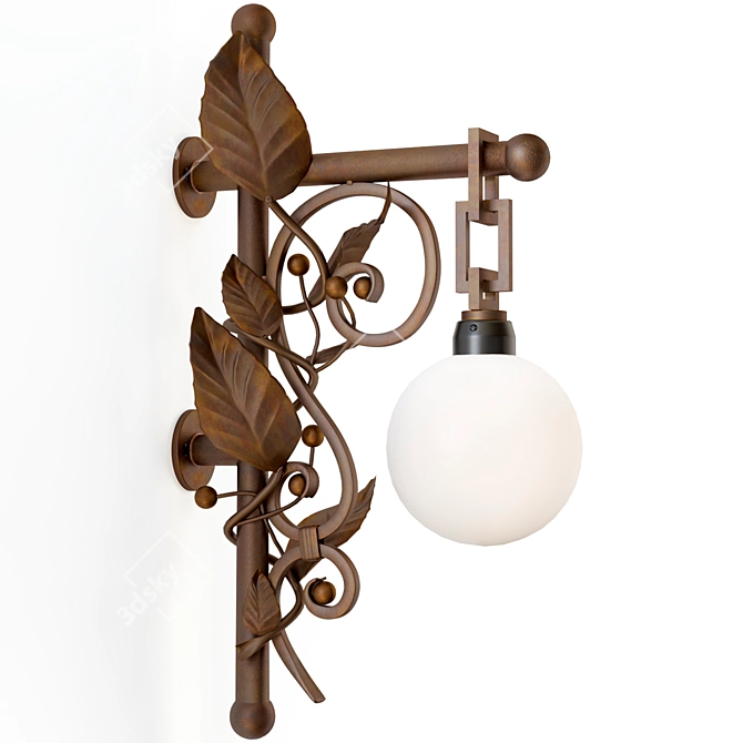 Elegant Forged Wall Sconce 3D model image 4