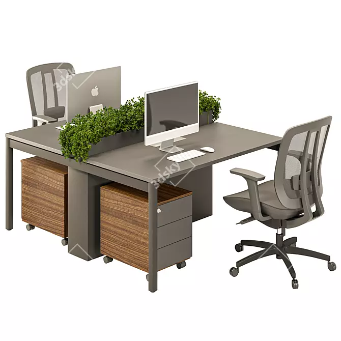 Modern Office Furniture Set No.4 3D model image 1