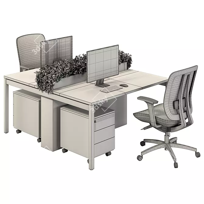 Modern Office Furniture Set No.4 3D model image 5