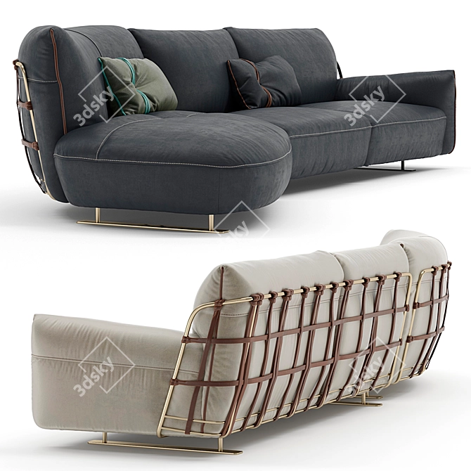 Cocoon Sofa 3DS Model Download 3D model image 3