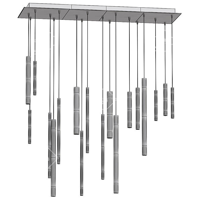 Sleek Santana Linear Chandelier 3D model image 3