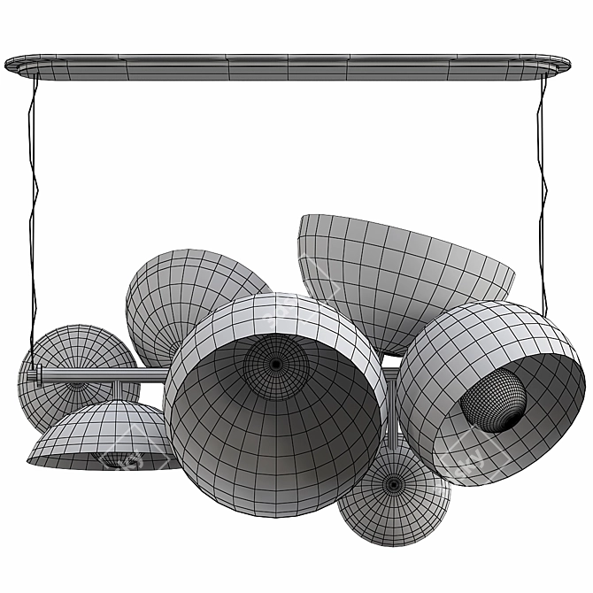 Modern Minimalist Miyake Suspension Lamp 3D model image 3