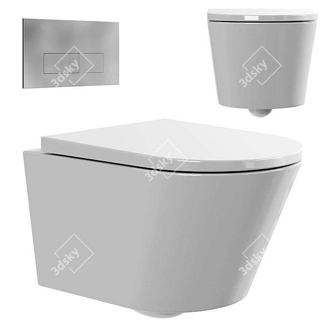 AM.PM Sense Wall-Hung Toilet 3D model image 1