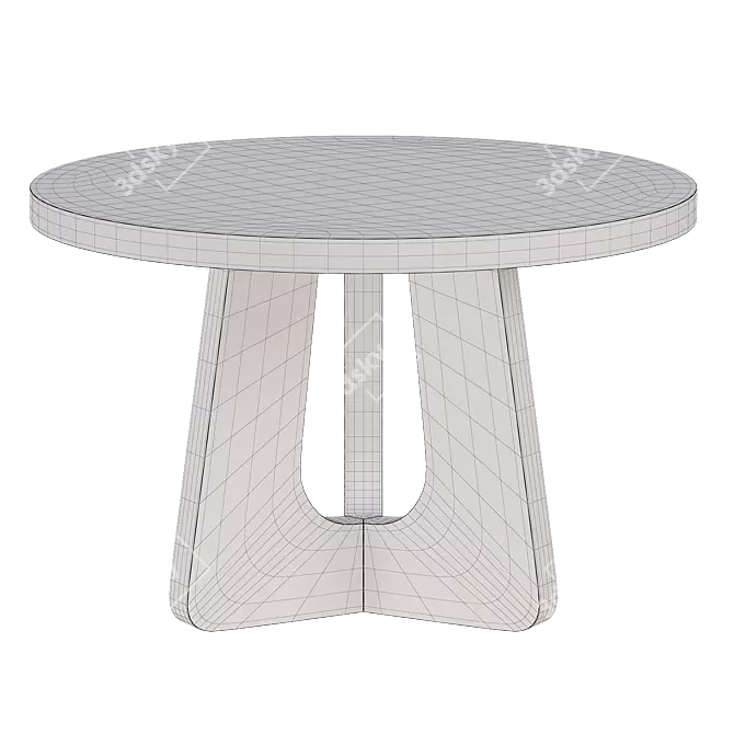 Modern Noir Dining Table 48in 3D model image 3