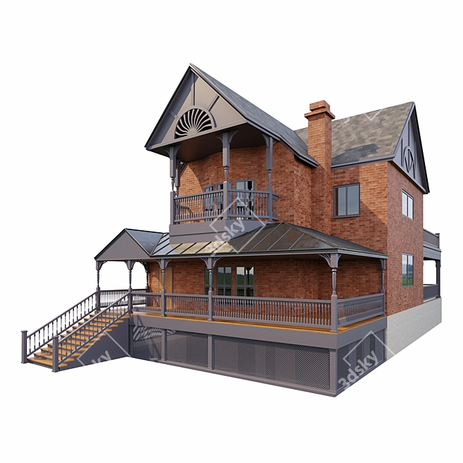 Enchanted Victorian Estate Home 3D model image 2