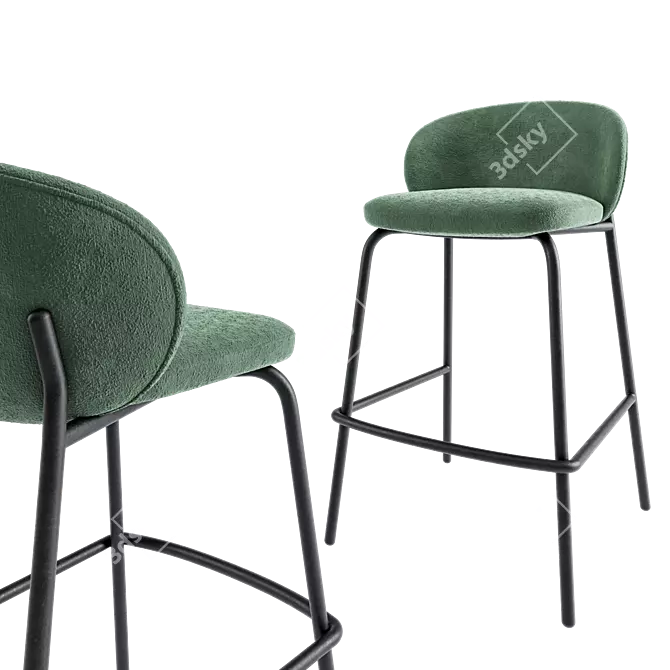 Modern Corona Princeton Barstool Model 3D model image 3