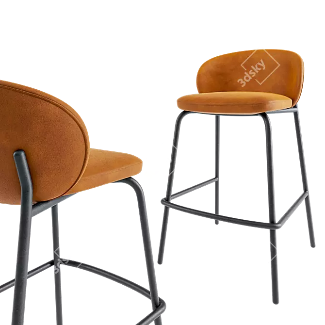 Modern Corona Princeton Barstool Model 3D model image 4