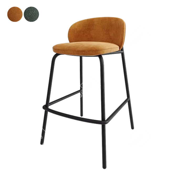 Modern Corona Princeton Barstool Model 3D model image 9