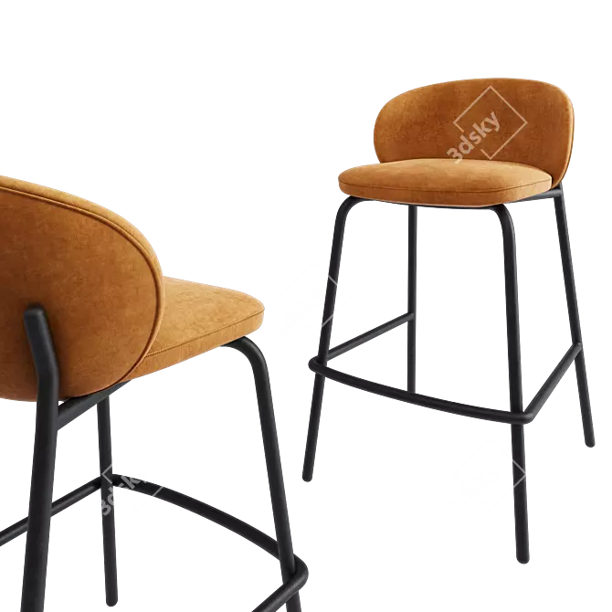 Modern Corona Princeton Barstool Model 3D model image 10