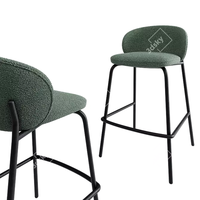 Modern Corona Princeton Barstool Model 3D model image 11