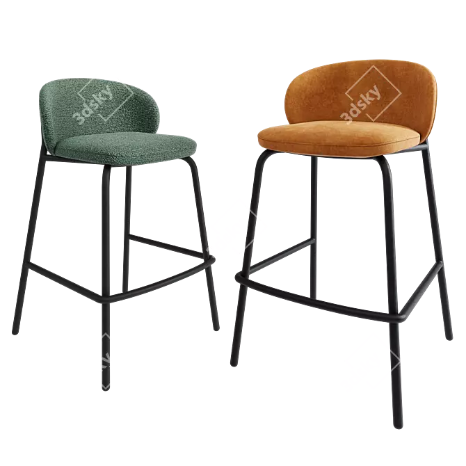 Modern Corona Princeton Barstool Model 3D model image 12