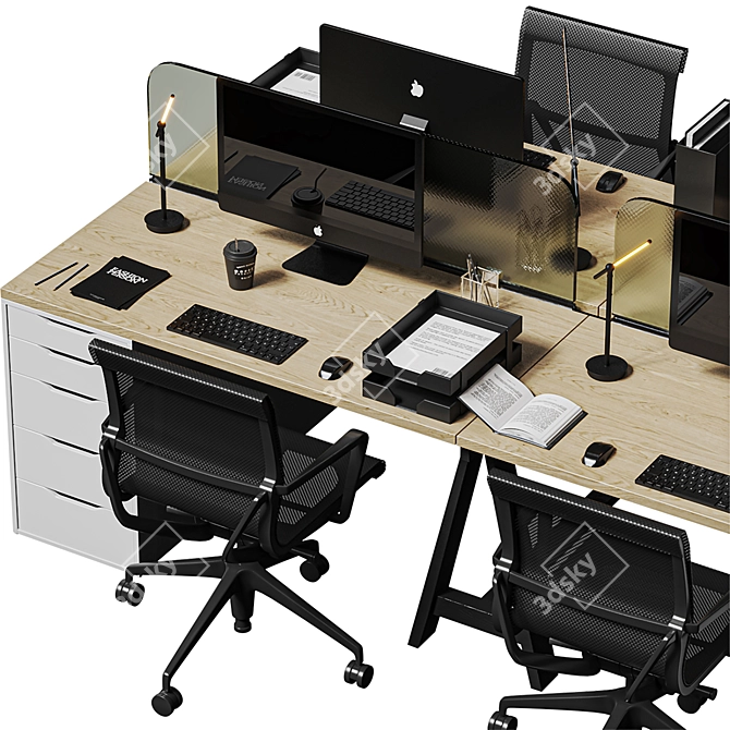 High-Detail Office Furniture Collection 3D model image 4