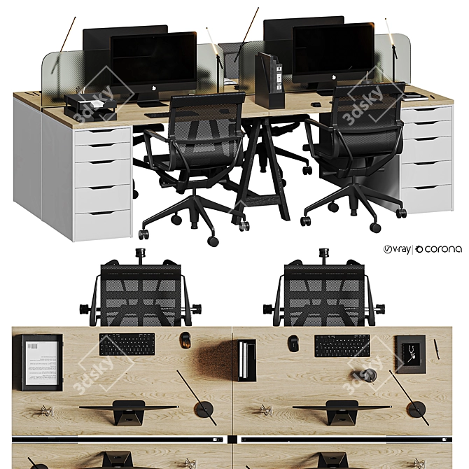 High-Detail Office Furniture Collection 3D model image 6