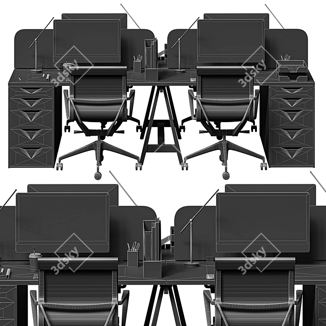 High-Detail Office Furniture Collection 3D model image 7