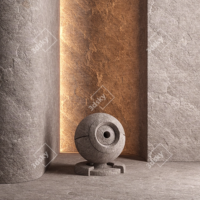 Seamless Rock Wall Texture Kit 3D model image 4