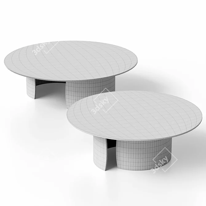 Petalo 40 Glass and Marble Tables 3D model image 14