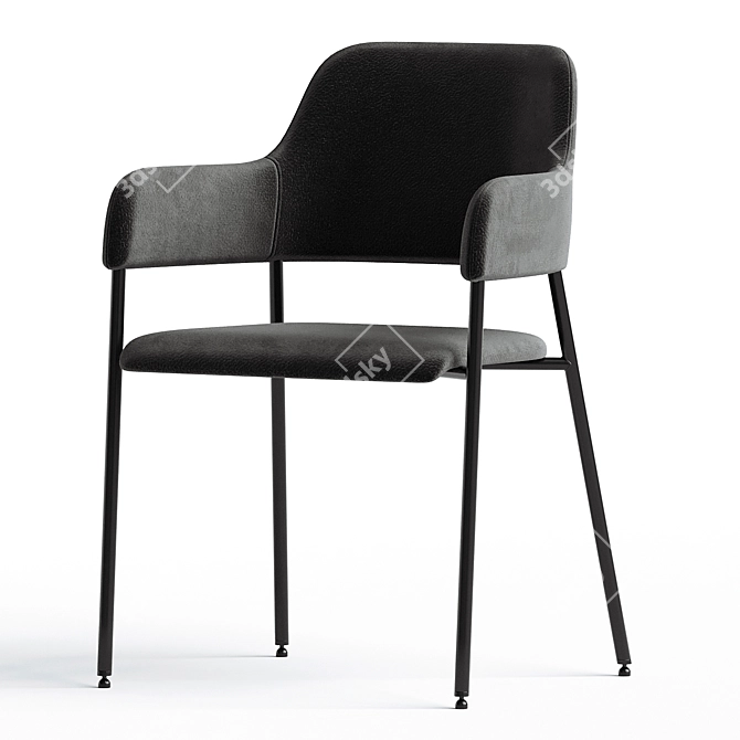Elegant Velvet Dining Chair 3D model image 2