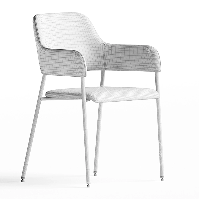 Elegant Velvet Dining Chair 3D model image 3
