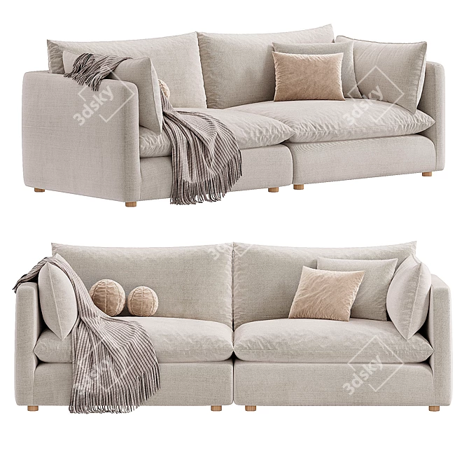 Elevate Your Space with Unwind Sectional 3D model image 2