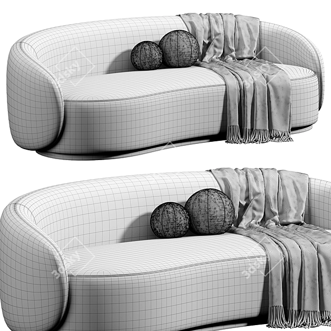 Elegant Loveseat by Eichholtz 3D model image 5