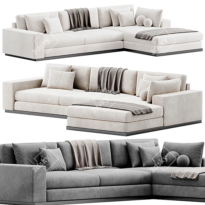 Sepia Modular Corner Sofa 3D model image 1