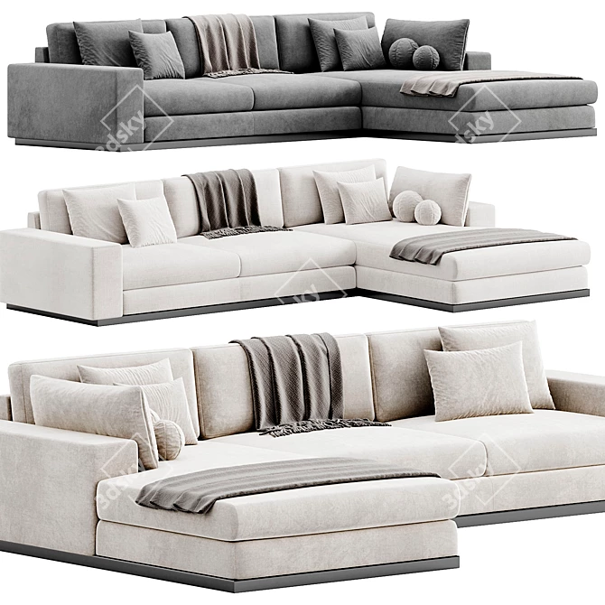 Sepia Modular Corner Sofa 3D model image 2