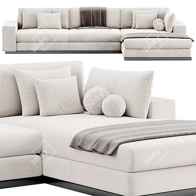 Sepia Modular Corner Sofa 3D model image 3