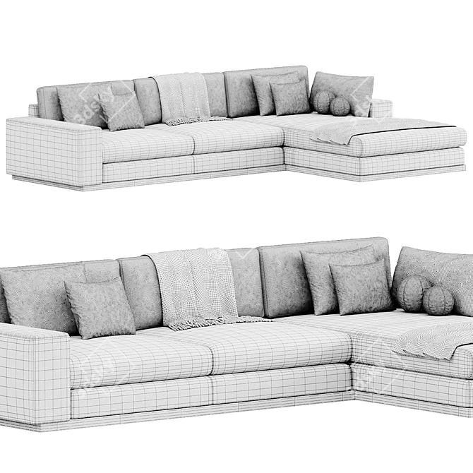 Sepia Modular Corner Sofa 3D model image 4