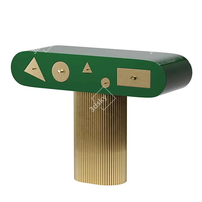 Modern Brass Jewellery Console 3D model image 2