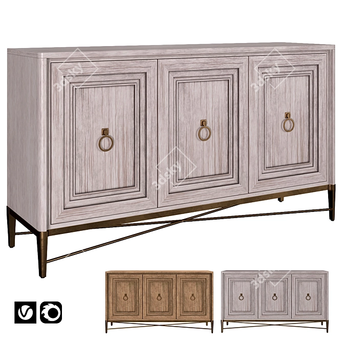 Sophie Server: Sophisticated Elegance with Metallic Accents 3D model image 1