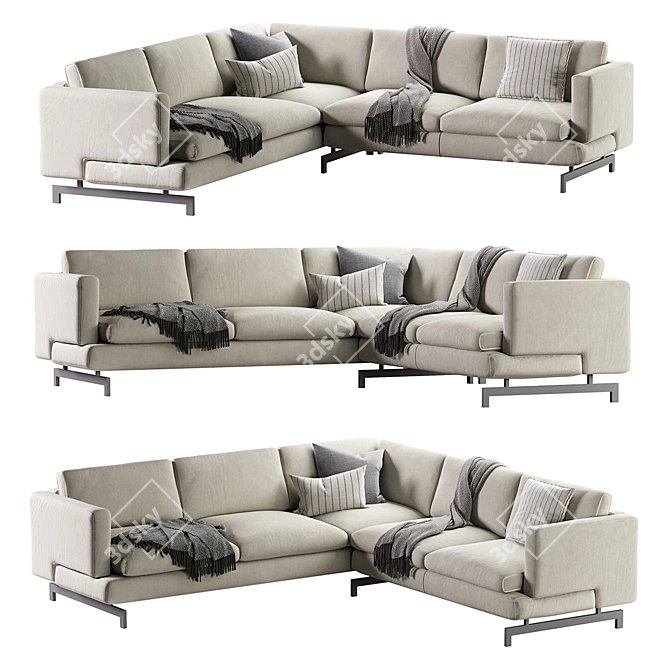 Natuzzi Italia Jeremy Sectional Sofa 3D model image 1
