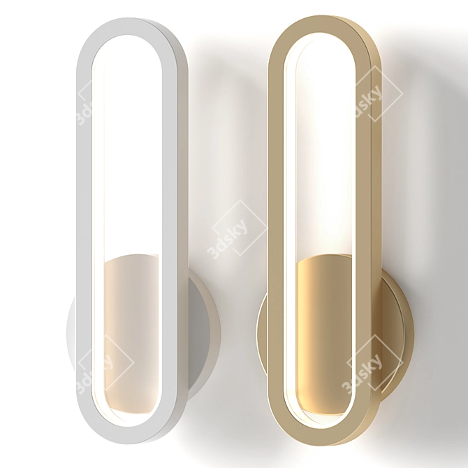 Sleek Geometric White Wall Sconce 3D model image 1