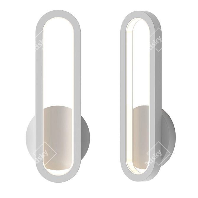 Sleek Geometric White Wall Sconce 3D model image 2
