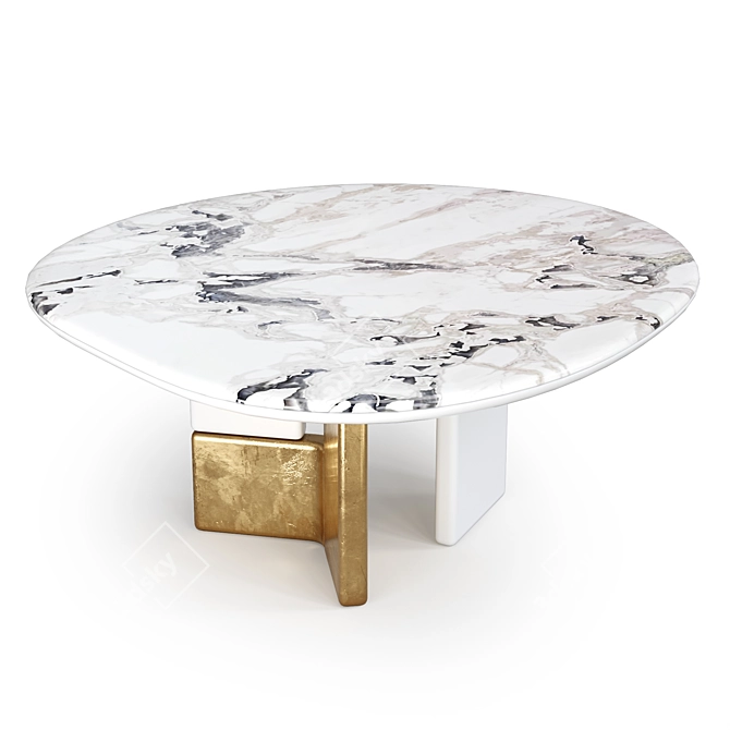 Sleek OVOO Table in CoronaPhysicalMtl 3D model image 4