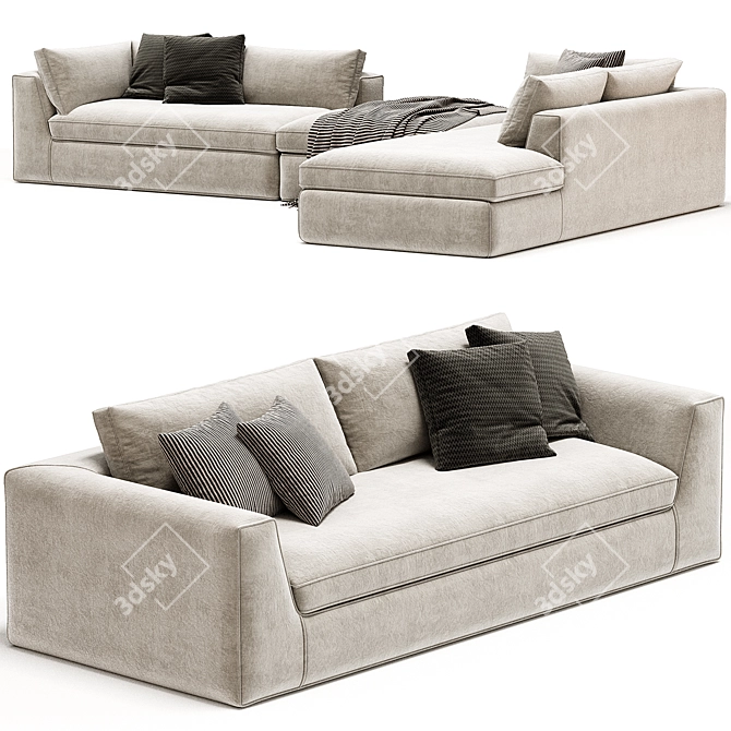 Meridiani Louis Modern Sofa Design 3D model image 3