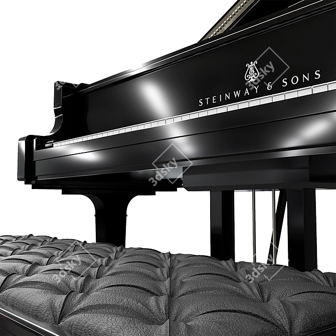 Sleek Steinway Black Piano 2015 3D model image 2