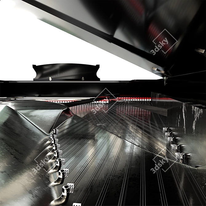 Sleek Steinway Black Piano 2015 3D model image 6