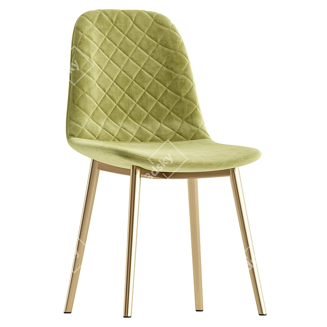 - Dabl Khaki Gold Chair 3D model image 1