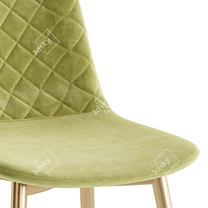 - Dabl Khaki Gold Chair 3D model image 3