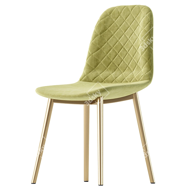 - Dabl Khaki Gold Chair 3D model image 4