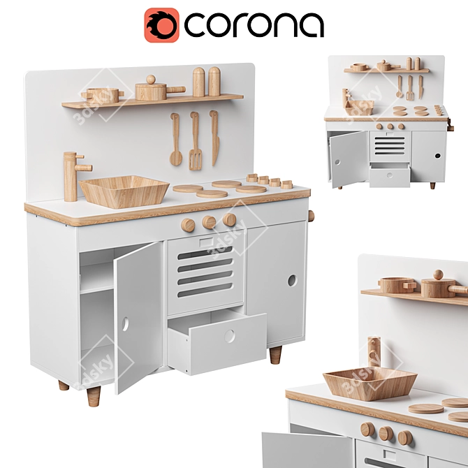 Mini Chef Play Kitchen Set 3D model image 1