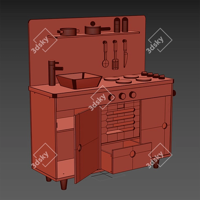 Mini Chef Play Kitchen Set 3D model image 5