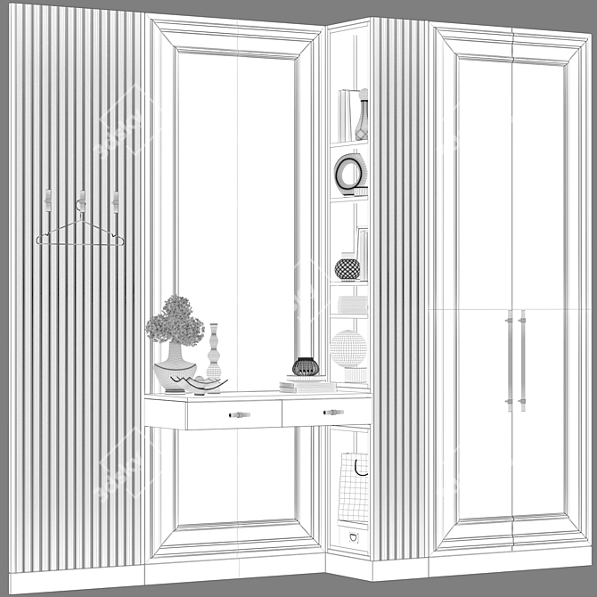 Neo-Classical Modular Hallway Set 3D model image 4