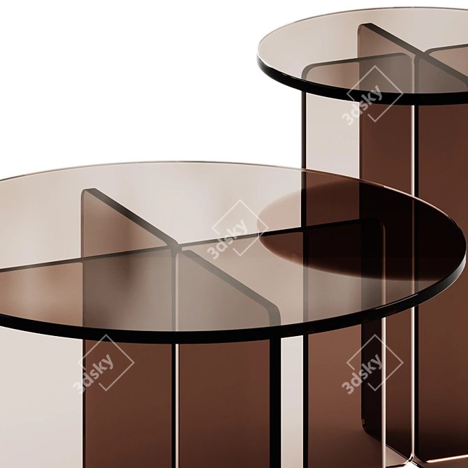 Pastill Iris Glass Tables Set 3D model image 5