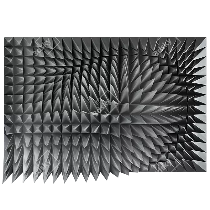 Abstract Metal Wall Sculpture 3D model image 2