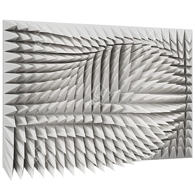 Abstract Metal Wall Sculpture 3D model image 4