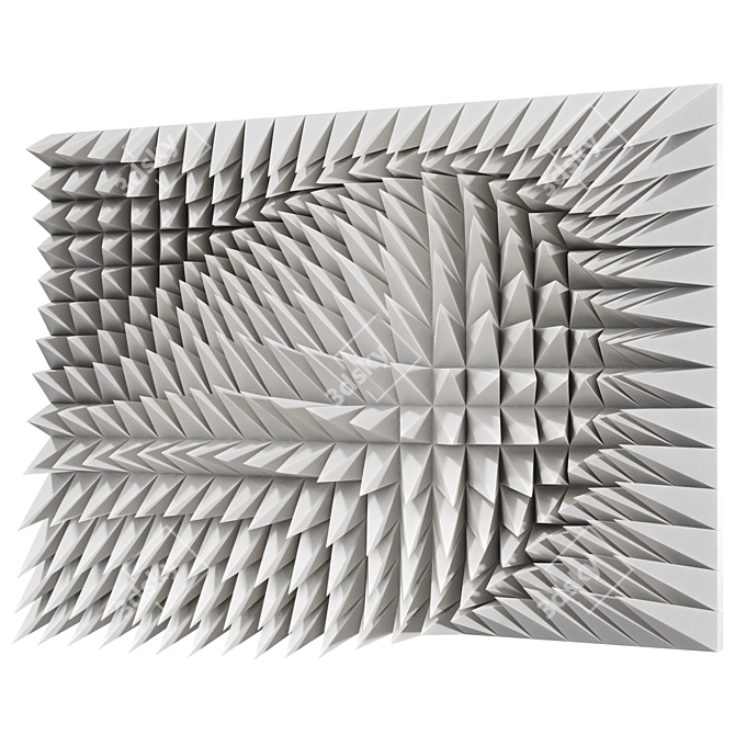 Abstract Metal Wall Sculpture 3D model image 5