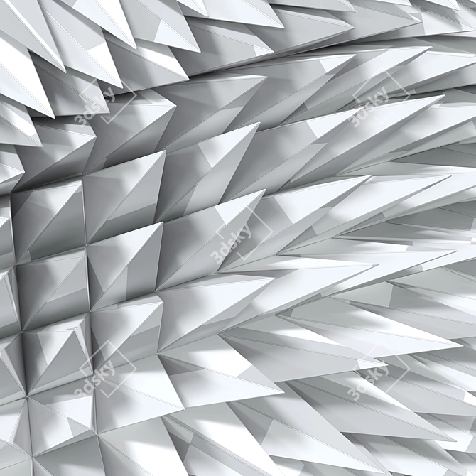Abstract Metal Wall Sculpture 3D model image 7